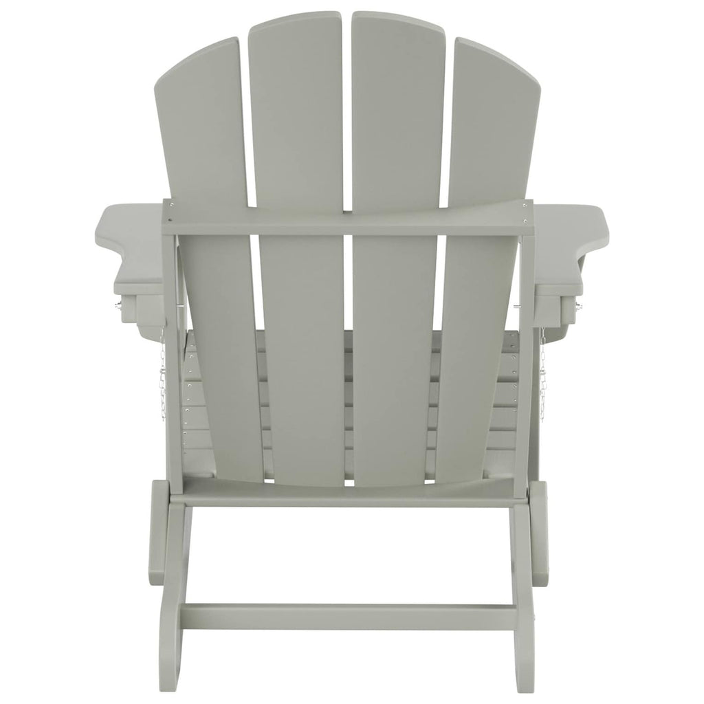Chaise de jardin pliante Adirondack Polytrends Laguna en HDPE, résistante aux intempéries, avec pouf (ensemble 2 pièces)