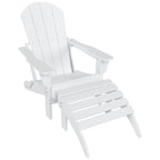 Chaise de jardin pliante Adirondack Polytrends Laguna en HDPE, résistante aux intempéries, avec pouf (ensemble 2 pièces)