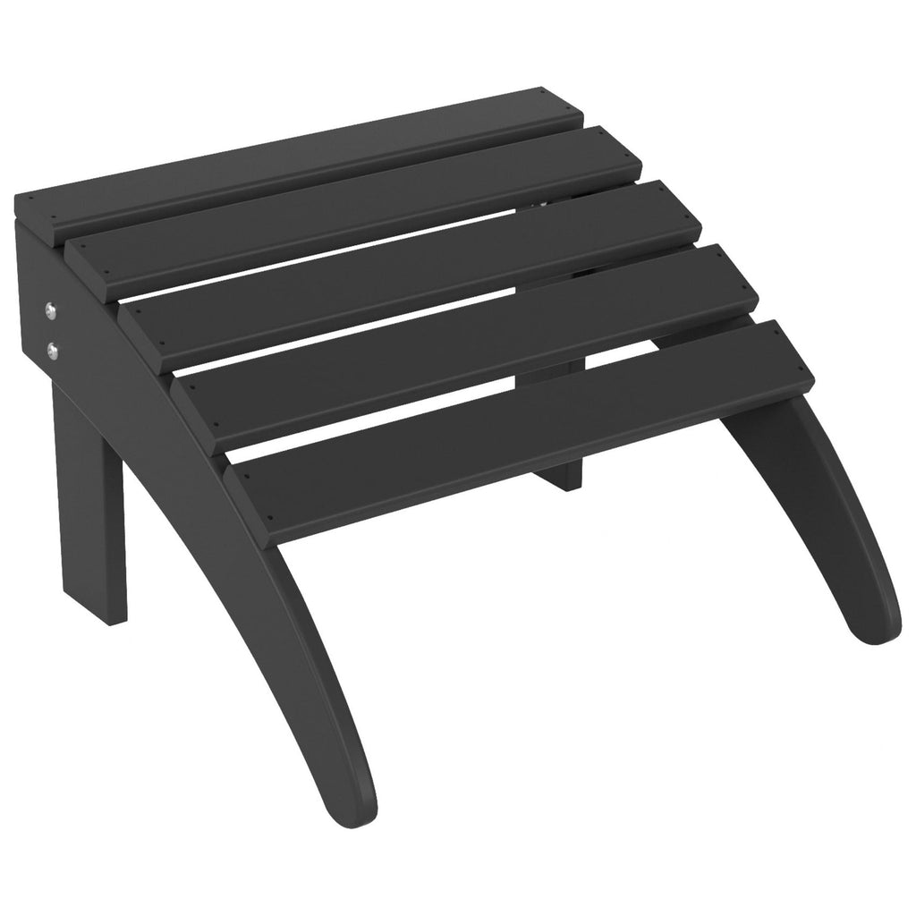 Chaise de jardin pliante Adirondack Polytrends Laguna en HDPE, résistante aux intempéries, avec pouf (ensemble 2 pièces)