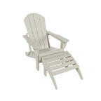 Chaise de jardin pliante Adirondack Polytrends Laguna en HDPE, résistante aux intempéries, avec pouf (ensemble 2 pièces)