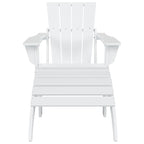 Chaise de jardin pliante Adirondack Polytrends Laguna en HDPE, résistante aux intempéries, avec pouf (ensemble 2 pièces)