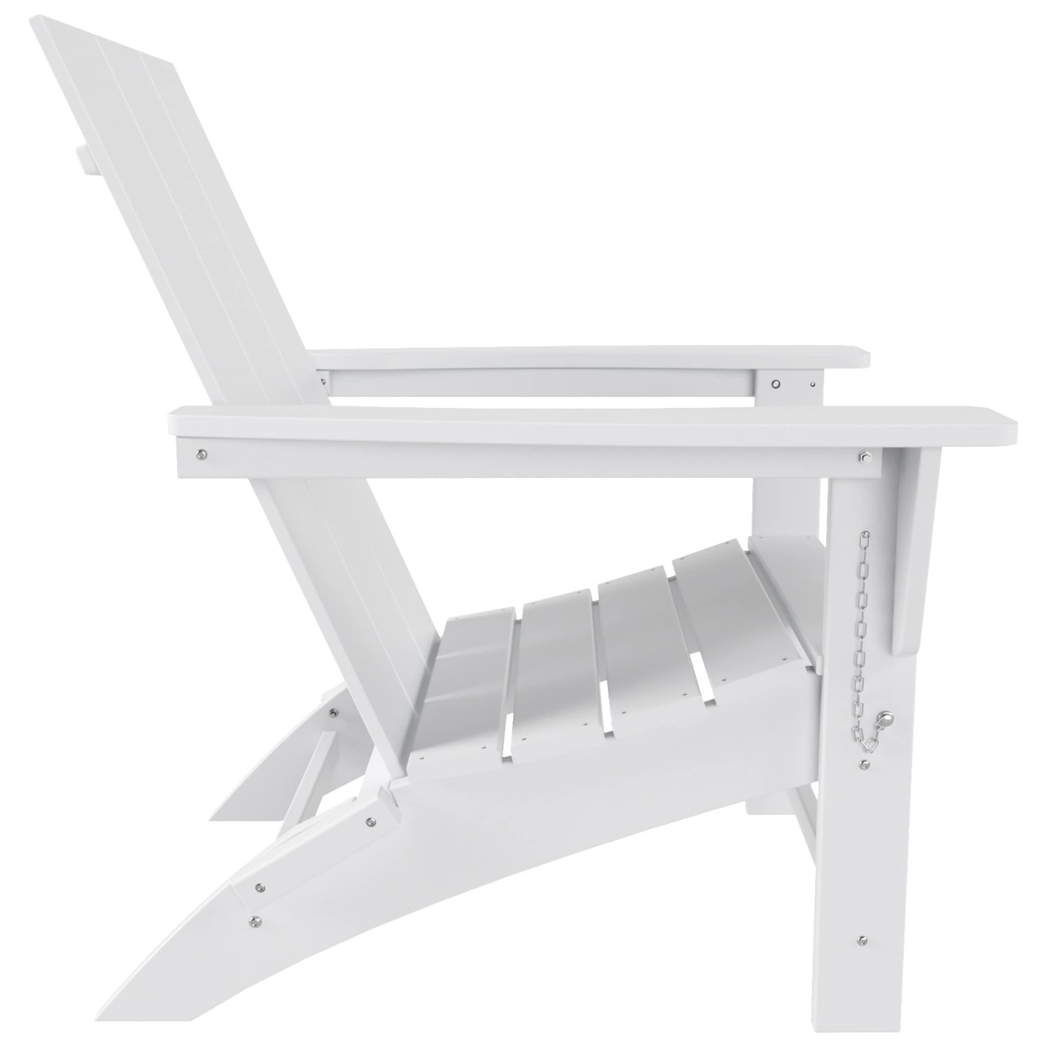 Chaise Adirondack pliable, moderne, écologique, résistante aux intempéries, pour usage commercial et résidentiel, de la marque Polytrends Shoreside.