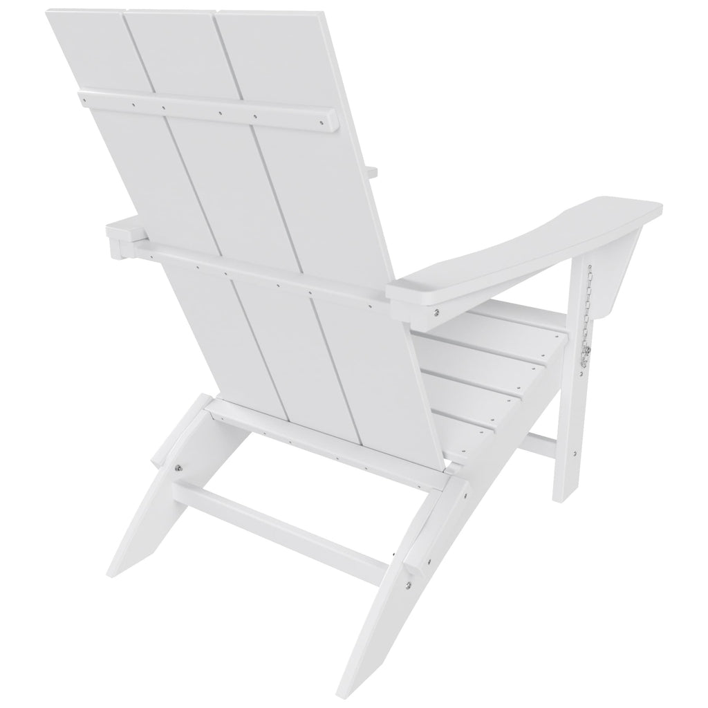 Chaise Adirondack pliable, moderne, écologique, résistante aux intempéries, pour usage commercial et résidentiel, de la marque Polytrends Shoreside.