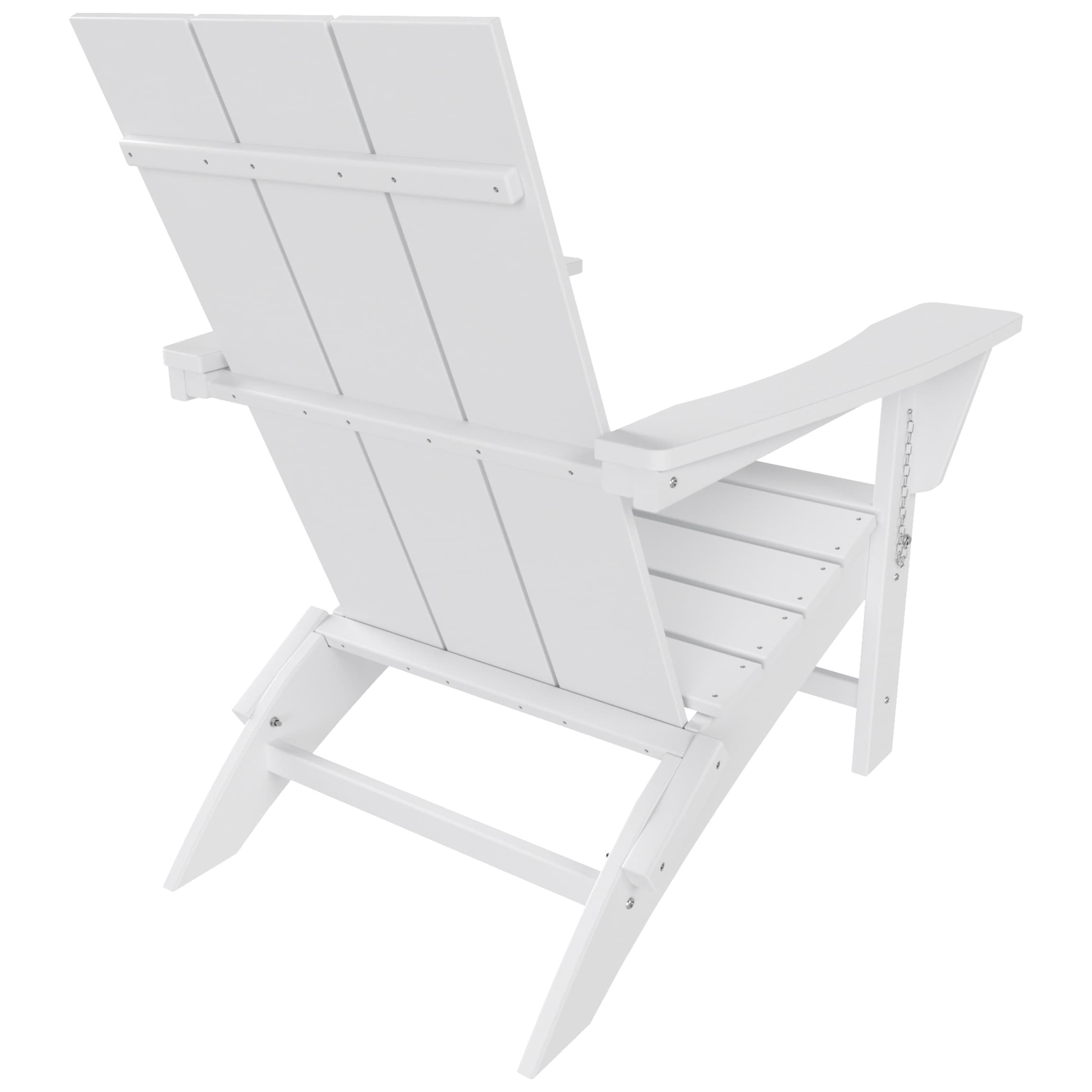 Chaise Adirondack pliable, moderne, écologique, résistante aux intempéries, pour usage commercial et résidentiel, de la marque Polytrends Shoreside.