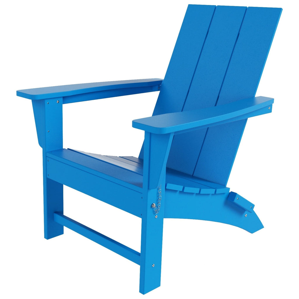 Chaise Adirondack pliable, moderne, écologique, résistante aux intempéries, pour usage commercial et résidentiel, de la marque Polytrends Shoreside.