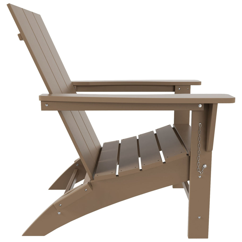 Chaise Adirondack pliable, moderne, écologique, résistante aux intempéries, pour usage commercial et résidentiel, de la marque Polytrends Shoreside.