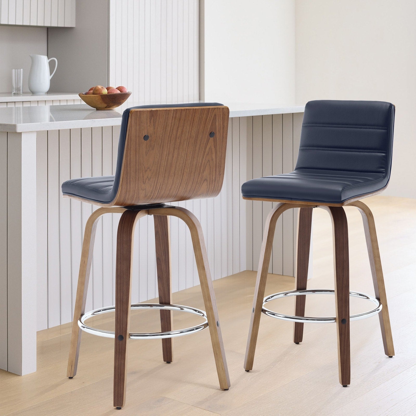 Tabourets de bar/hauts-sièges pivotants en simili cuir 26/29, lot de 2/3