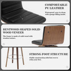 Tabourets de bar/hauts-sièges pivotants en simili cuir 26/29, lot de 2/3