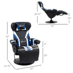 Fauteuil de jeu inclinable sans accoudoirs en PVC avec repose-pieds, porte-gobelets et surpiqûres en losange