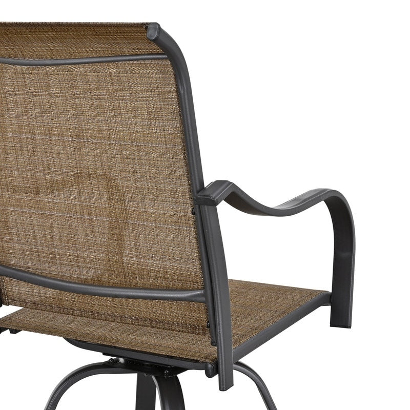 Chaise de bar à dossier haut pivotante en métal pour extérieur Patio Festival (lot de 2)