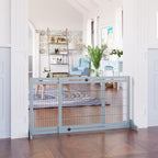 PawHut Barrière pour animaux de compagnie extra large, autoportante, avec longueur réglable, barrière pour chien et bébé pour maison, porte, couloir, gris