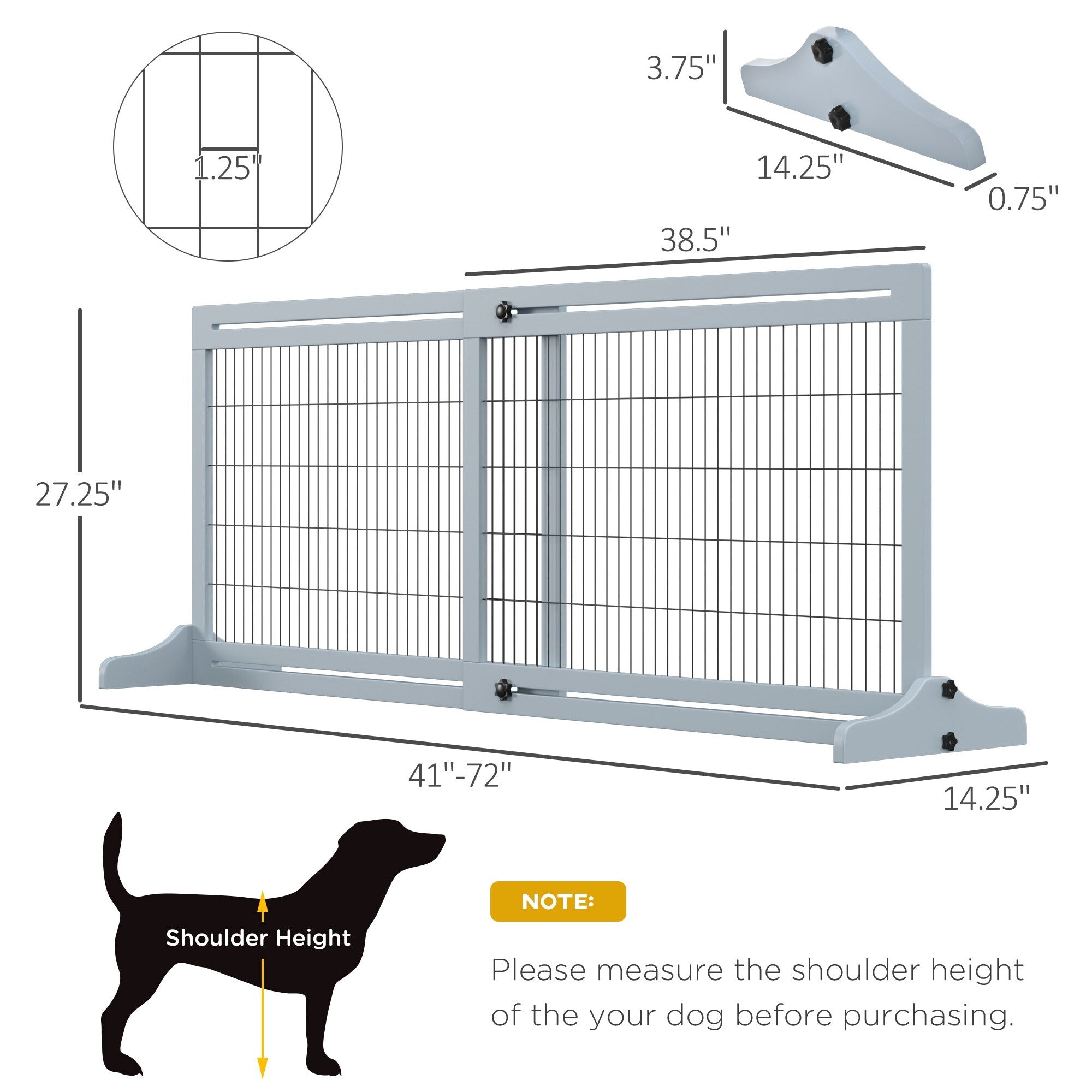 PawHut Barrière pour animaux de compagnie extra large, autoportante, avec longueur réglable, barrière pour chien et bébé pour maison, porte, couloir, gris