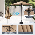 Ensemble de patio Pellabant 6 pièces avec table, parasol et 4 chaises pliantes - 57 cm (L) x 68 cm (P) x 88 cm (H)