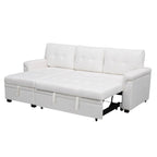 Canapé d'angle réversible avec lit escamotable, chaise longue avec rangement intégré, pieds robustes,