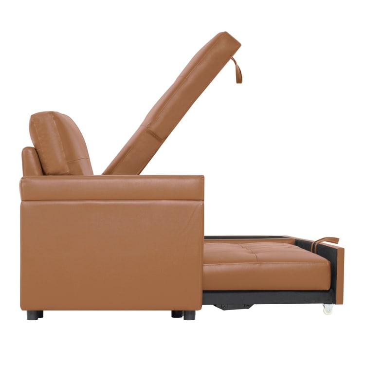 Canapé d'angle réversible avec lit escamotable, chaise longue avec rangement intégré, pieds robustes,
