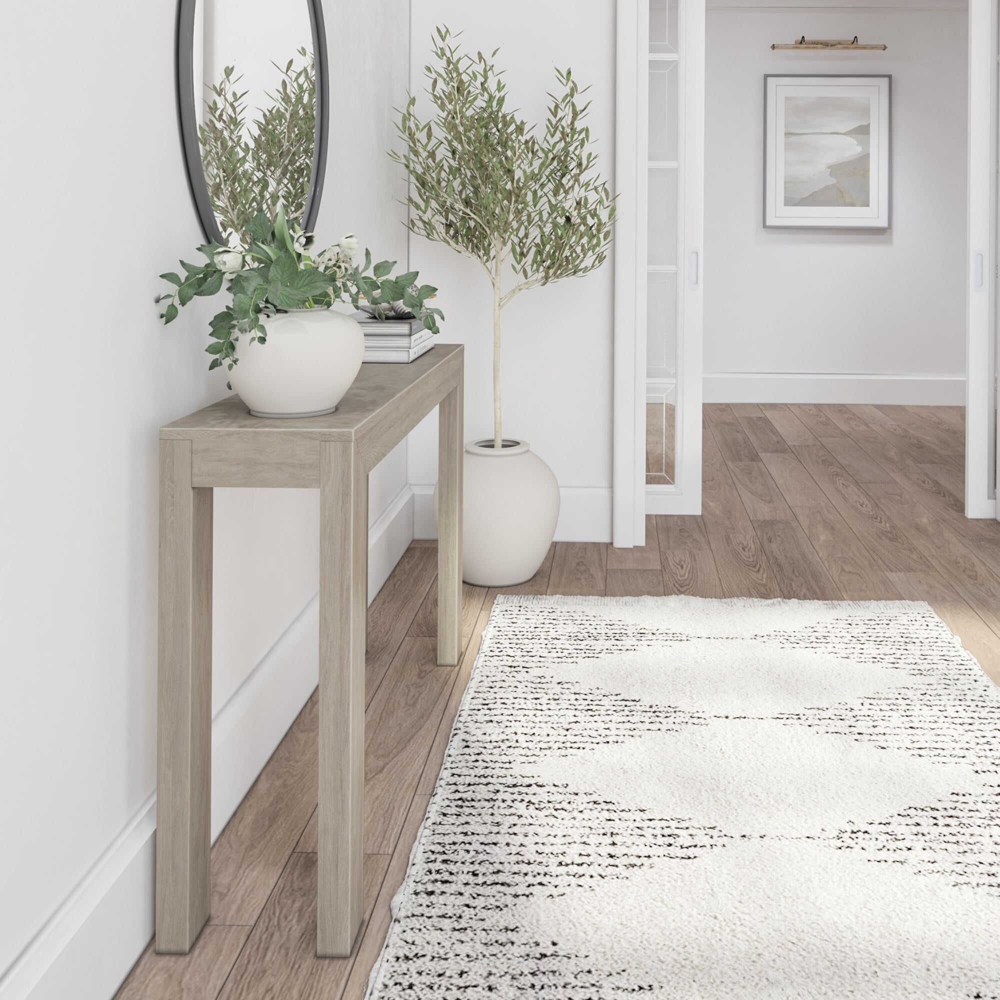 Table console moderne à structure en poutres et planches - 46