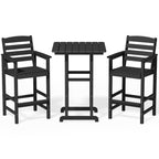 Ensemble de 3 chaises hautes Adirondack en plastique pour patio