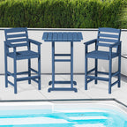Ensemble de 3 chaises hautes Adirondack en plastique pour patio