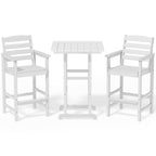 Ensemble de 3 chaises hautes Adirondack en plastique pour patio