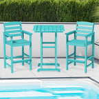 Ensemble de 3 chaises hautes Adirondack en plastique pour patio