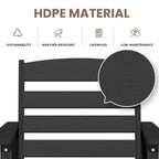 Ensemble de 3 chaises hautes Adirondack en plastique pour patio