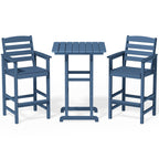 Ensemble de 3 chaises hautes Adirondack en plastique pour patio