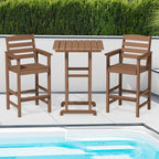 Ensemble de 3 chaises hautes Adirondack en plastique pour patio