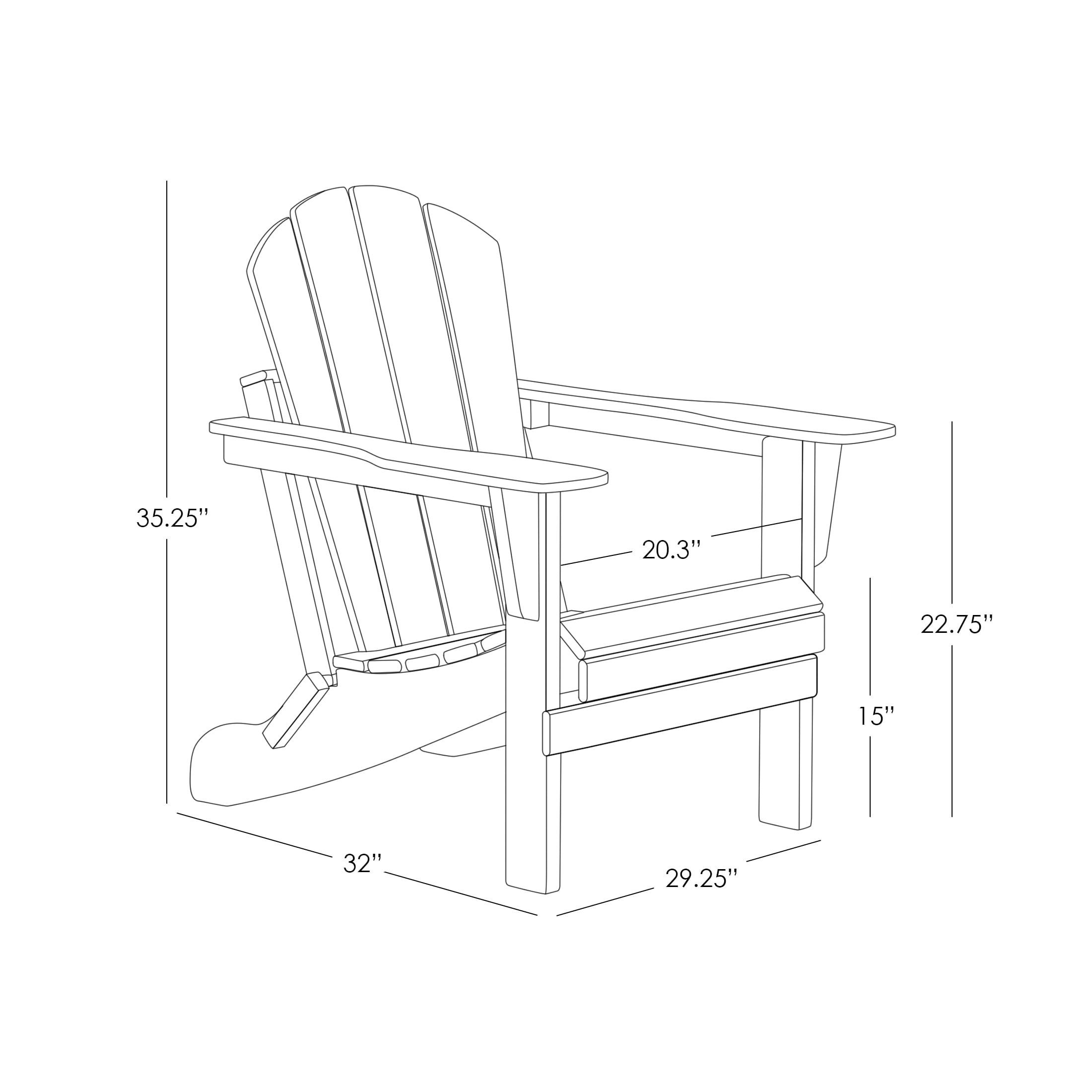 Chaise de jardin pliante Adirondack Polytrends Laguna en HDPE, résistante aux intempéries, avec pouf (ensemble 2 pièces)