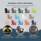 Chaise de jardin pliante Adirondack Polytrends Laguna, résistante à la décoloration et aux intempéries.