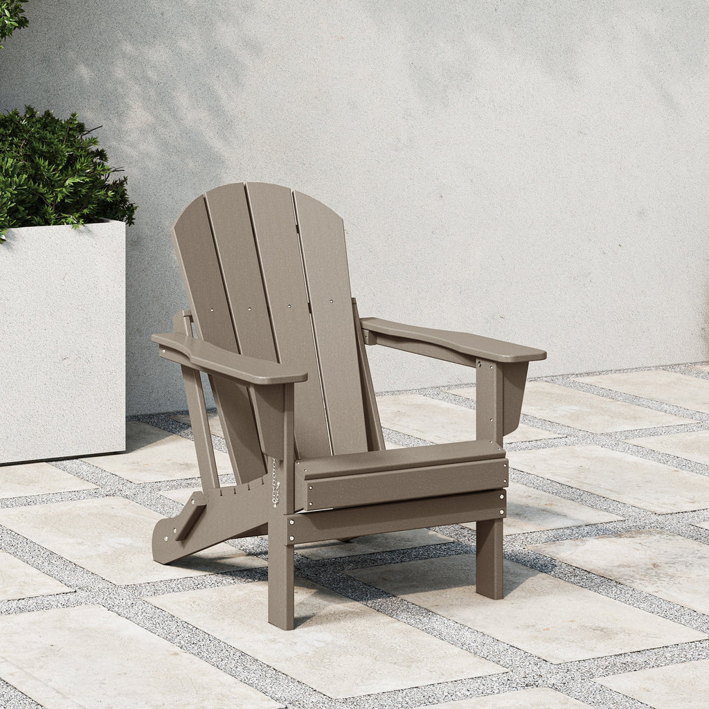 Chaise de jardin pliante Adirondack Polytrends Laguna, résistante à la décoloration et aux intempéries.