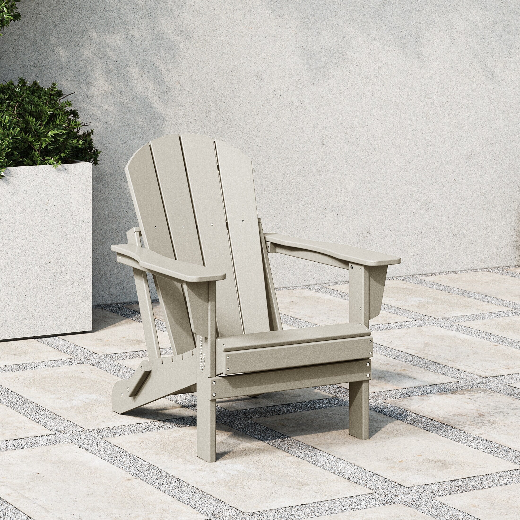 Chaise de jardin pliante Adirondack Polytrends Laguna, résistante à la décoloration et aux intempéries.