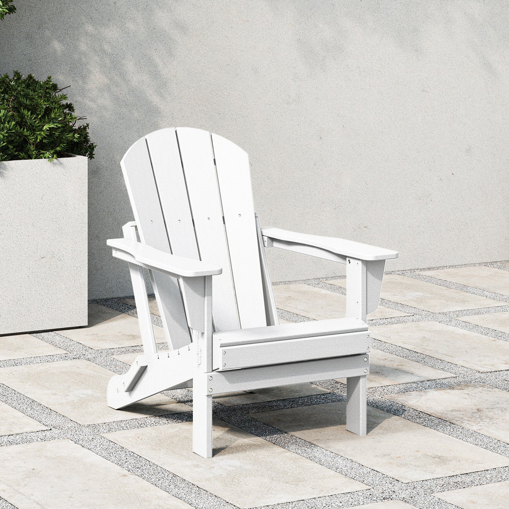 Chaise de jardin pliante Adirondack Polytrends Laguna, résistante à la décoloration et aux intempéries.