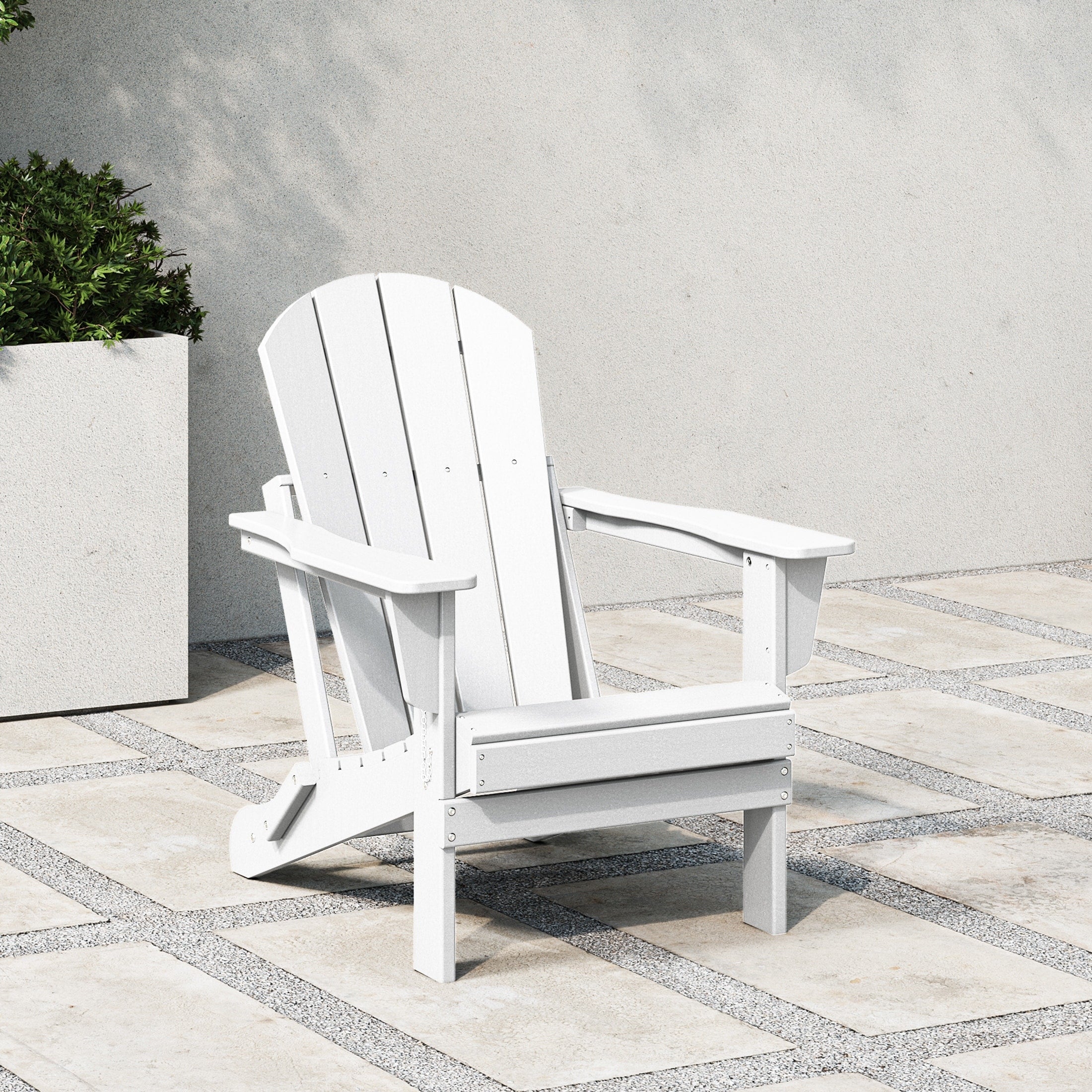 Chaise de jardin pliante Adirondack Polytrends Laguna, résistante à la décoloration et aux intempéries.