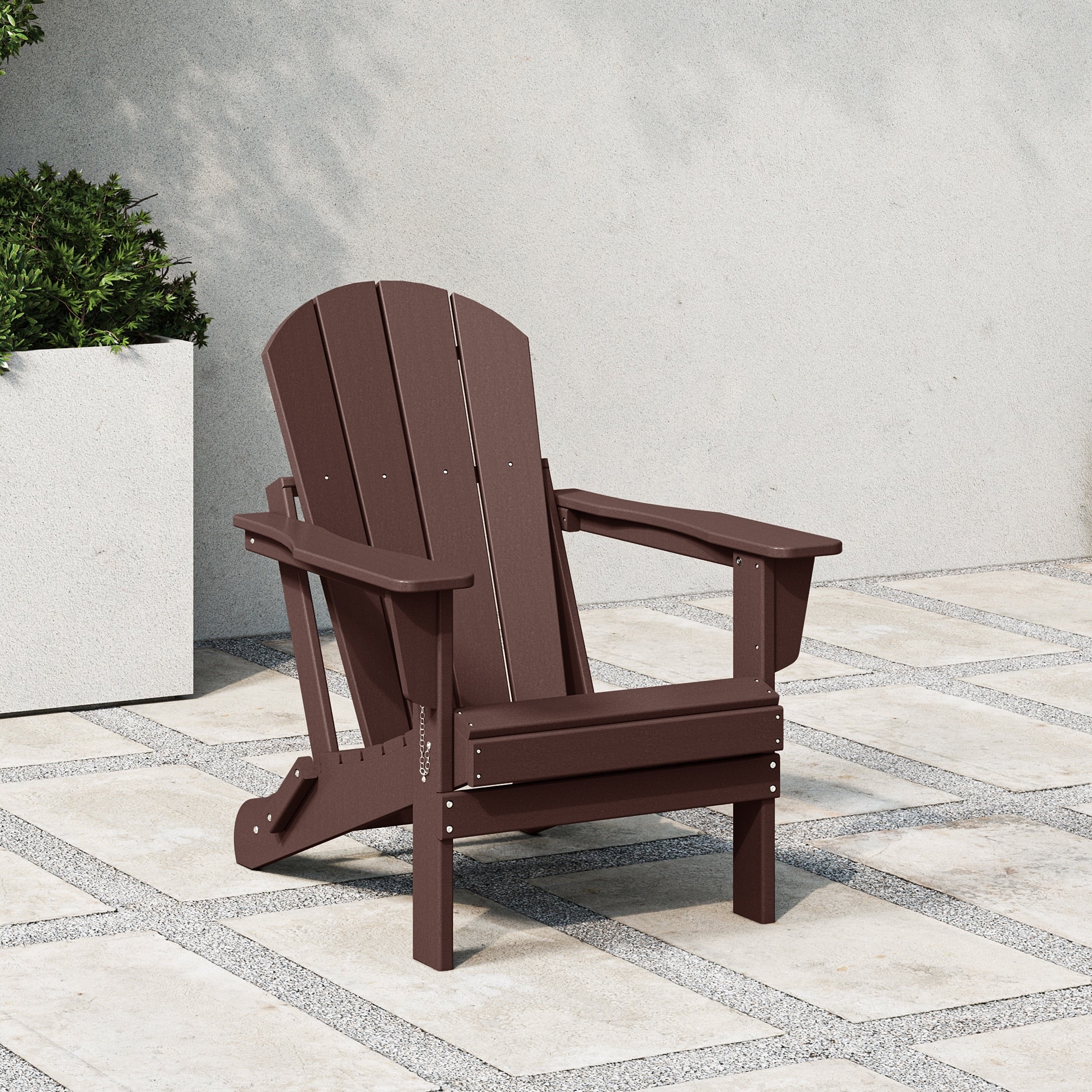 Chaise de jardin pliante Adirondack Polytrends Laguna, résistante à la décoloration et aux intempéries.