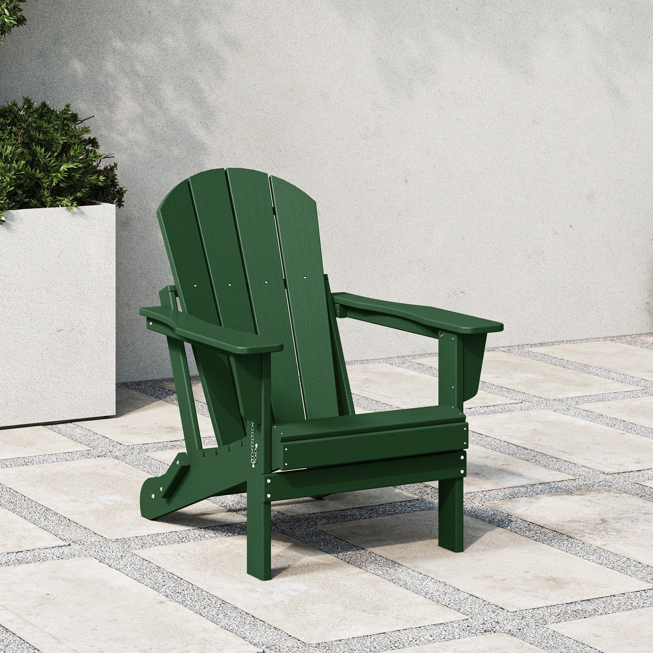 Chaise de jardin pliante Adirondack Polytrends Laguna, résistante à la décoloration et aux intempéries.
