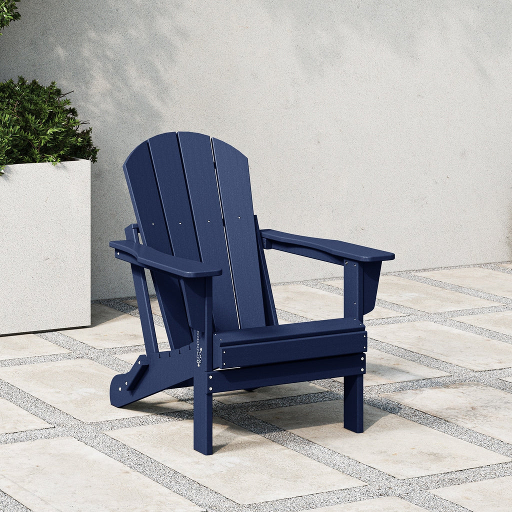 Chaise de jardin pliante Adirondack Polytrends Laguna, résistante à la décoloration et aux intempéries.
