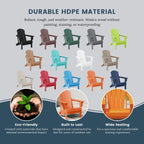 Chaise de jardin pliante Adirondack Polytrends Laguna, résistante à la décoloration et aux intempéries.