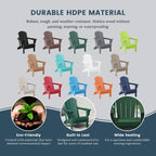 Chaise de jardin pliante Adirondack Polytrends Laguna, résistante à la décoloration et aux intempéries.