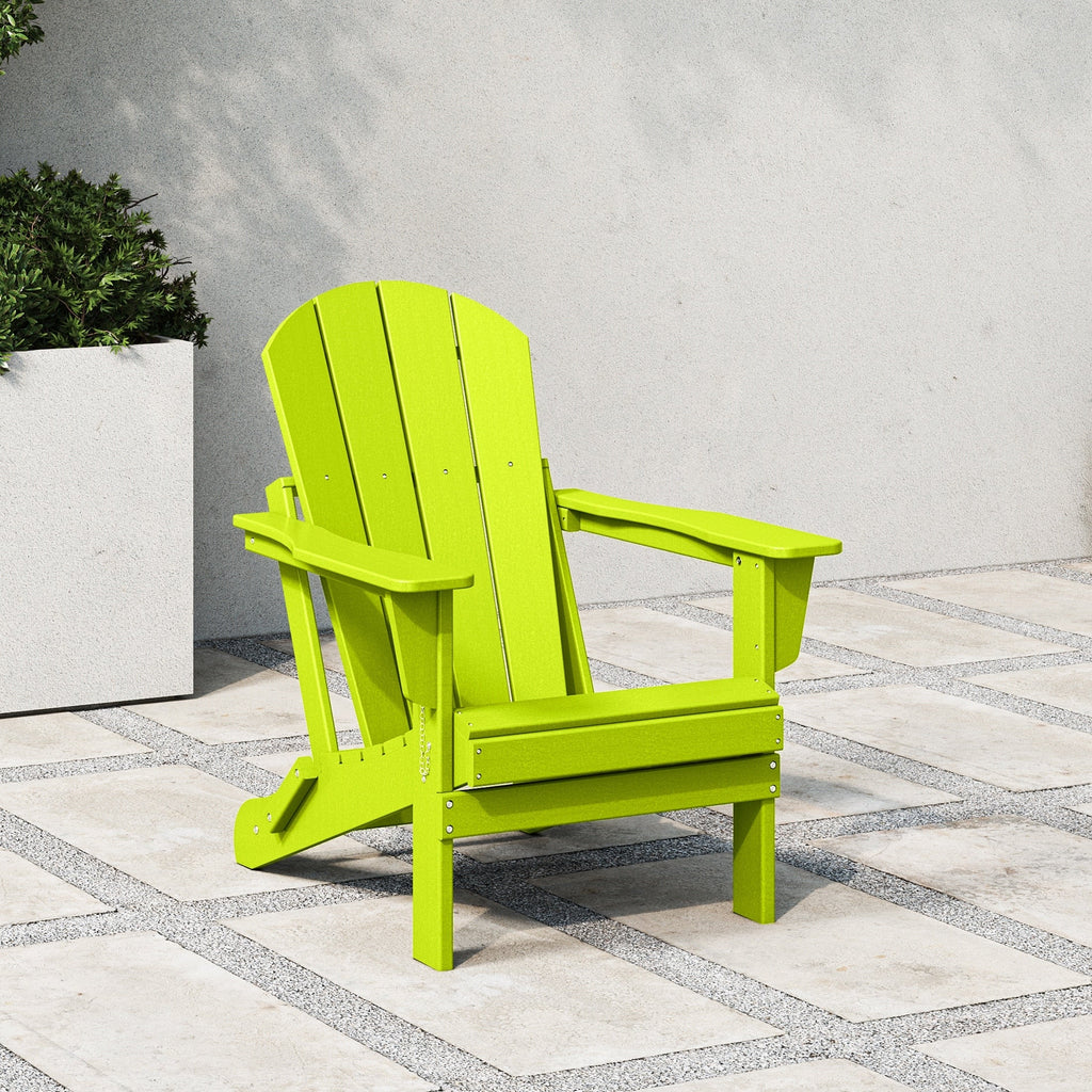 Chaise de jardin pliante Adirondack Polytrends Laguna, résistante à la décoloration et aux intempéries.