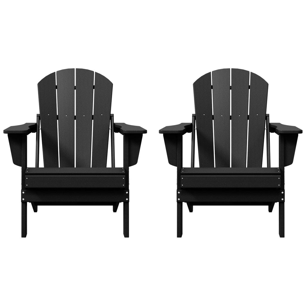 Polytrends Laguna Fauteuils Adirondack pliants d'extérieur résistants aux intempéries (lot de 2)