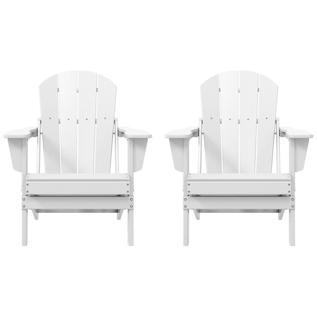 Polytrends Laguna Fauteuils Adirondack pliants d'extérieur résistants aux intempéries (lot de 2)