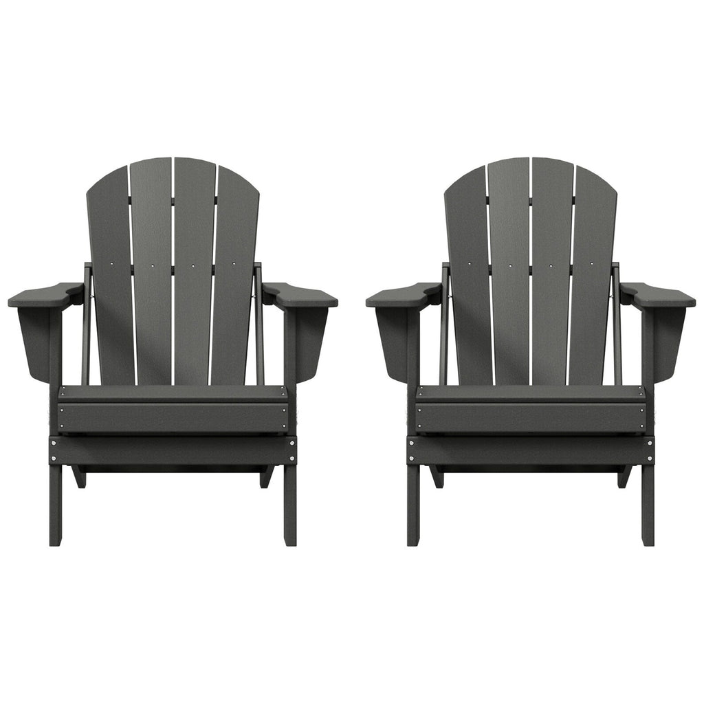 Polytrends Laguna Fauteuils Adirondack pliants d'extérieur résistants aux intempéries (lot de 2)