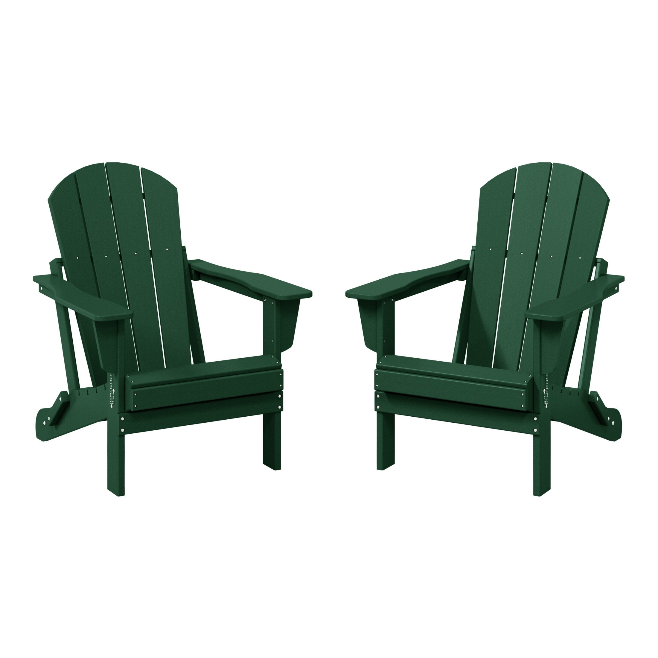 Polytrends Laguna Fauteuils Adirondack pliants d'extérieur résistants aux intempéries (lot de 2)