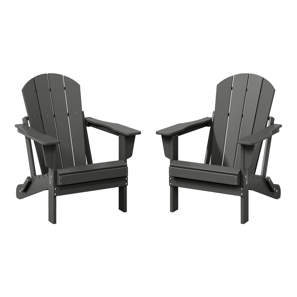 Polytrends Laguna Fauteuils Adirondack pliants d'extérieur résistants aux intempéries (lot de 2)