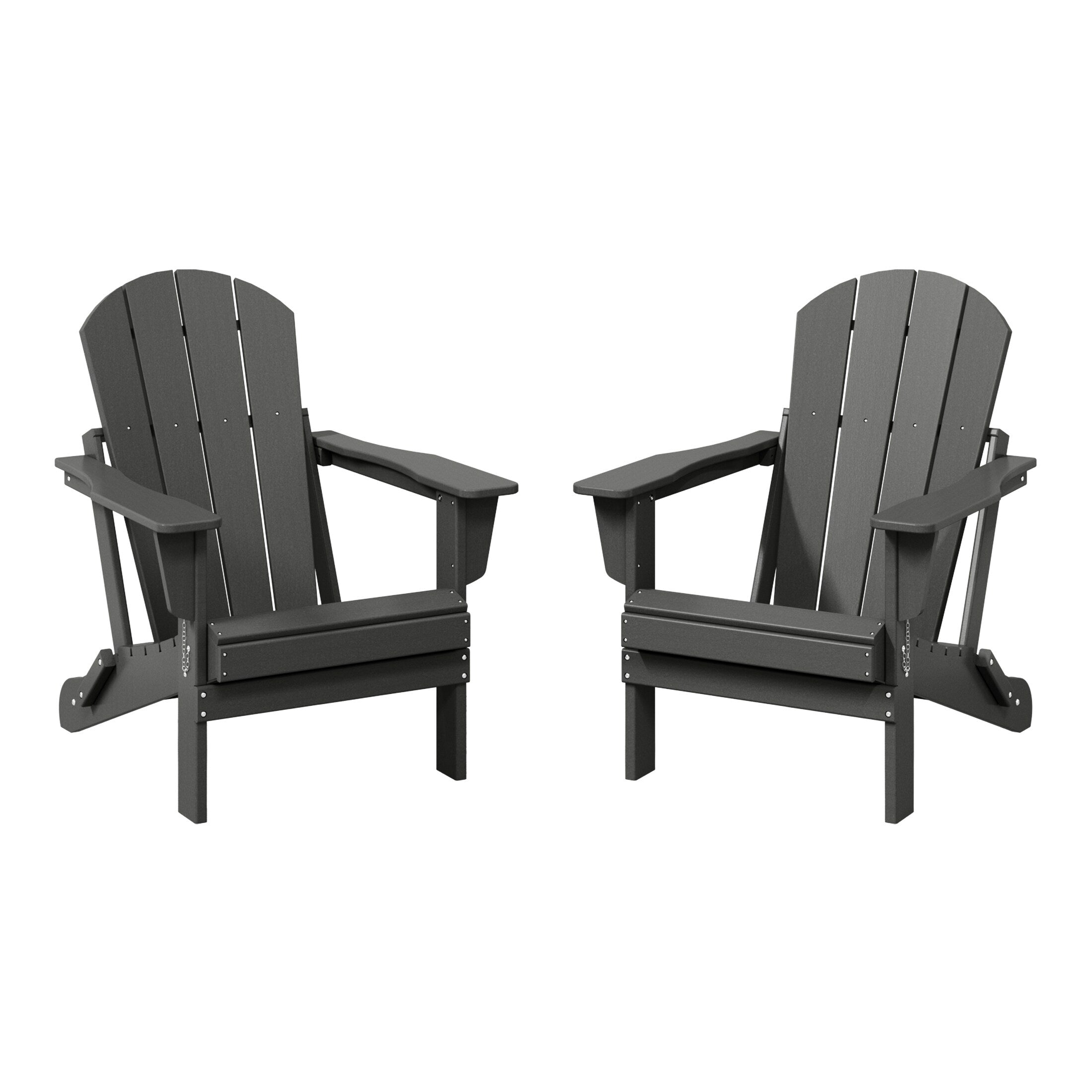 Polytrends Laguna Fauteuils Adirondack pliants d'extérieur résistants aux intempéries (lot de 2)