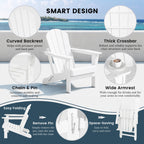 Polytrends Laguna Fauteuils Adirondack pliants d'extérieur résistants aux intempéries (lot de 2)