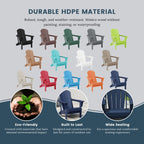 Polytrends Laguna Fauteuils Adirondack pliants d'extérieur résistants aux intempéries (lot de 2)