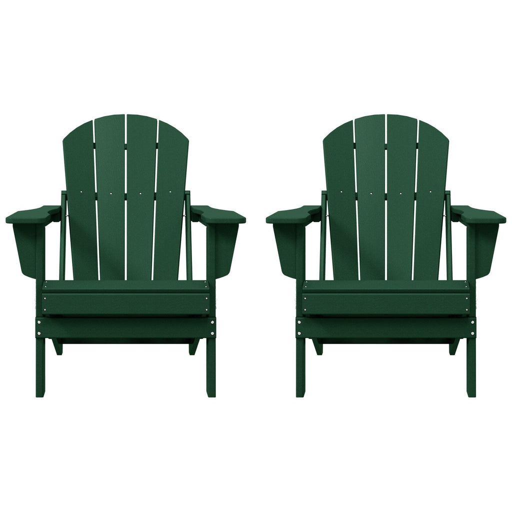 Polytrends Laguna Fauteuils Adirondack pliants d'extérieur résistants aux intempéries (lot de 2)