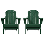 Polytrends Laguna Fauteuils Adirondack pliants d'extérieur résistants aux intempéries (lot de 2)