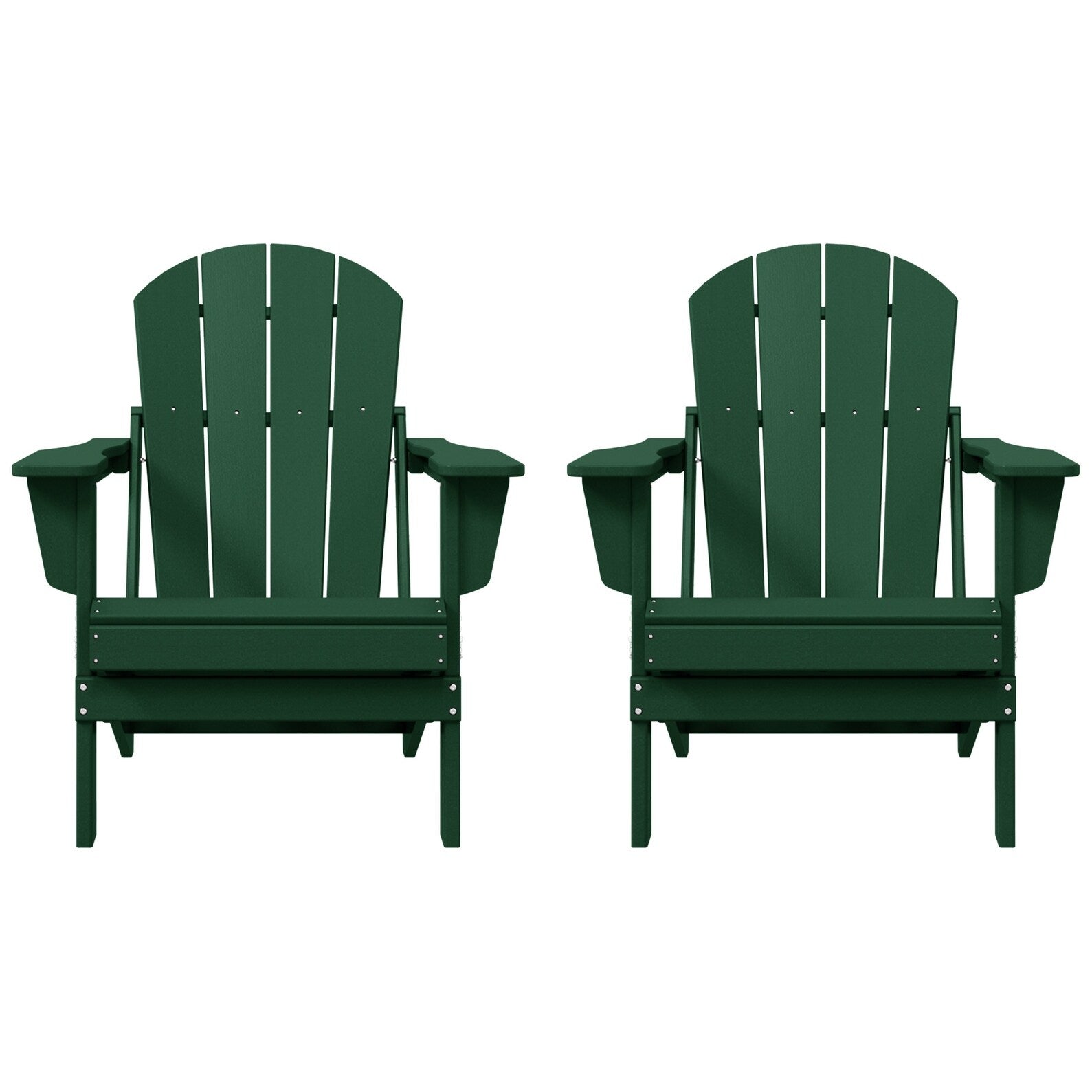 Polytrends Laguna Fauteuils Adirondack pliants d'extérieur résistants aux intempéries (lot de 2)
